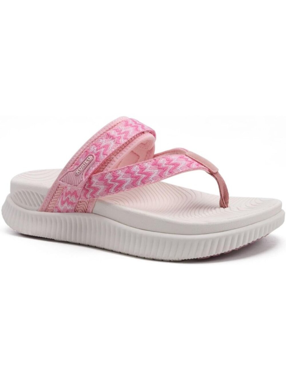 Women Pink Arch Support Flip Flops Sandals Thick Athletic Cushion Adjustable